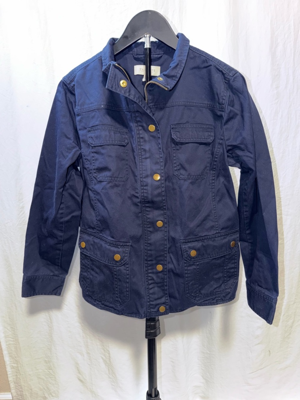 Talbots Petite Navy Blue Military Field Jacket – Size 10P